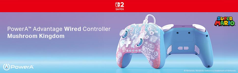 PowerA Advanced Wired Controller with hall effect modules for Nintendo Switch 2 (Mushroom Kingdom)